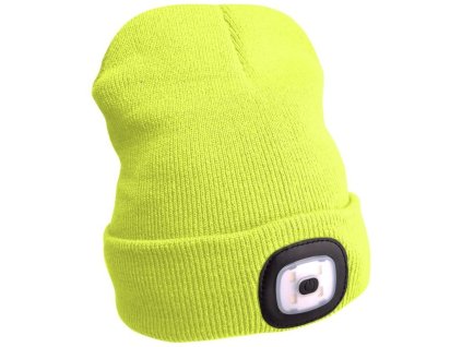 Čepice s čelovkou 45lm, nabíjecí, USB, fluorescentní žlutá, univerzální velikost EXTOL LIGHT