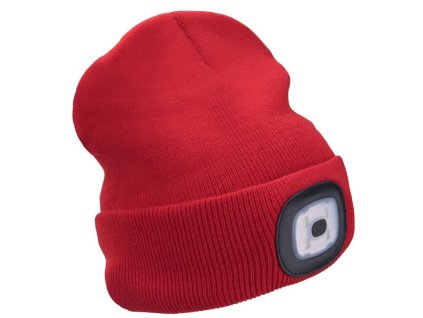 Čepice s čelovkou 45lm, nabíjecí, USB, červená, univerzální velikost EXTOL LIGHT