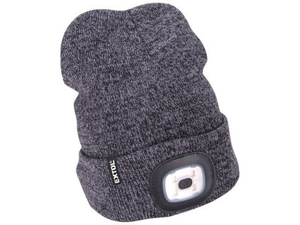 Čepice s čelovkou 4 x 45 lm USB nabíjení šedá/černá EXTOL LIGHT
