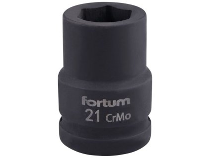 Klíč nástrčný rázový, 3/4“, 21mm, L 52mm, CrMoV, FORTUM