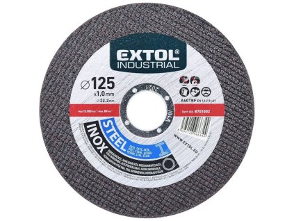 Kotouč řezný na ocel/nerez, 125x1,0x22,2mm EXTOL INDUSTRIAL