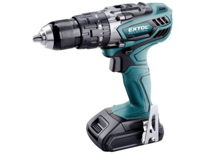 Vrtací šroubovák aku s příklepem, 18V Li-ion, 4 pólový motor, 2000mAh EXTOL INDUSTRIAL