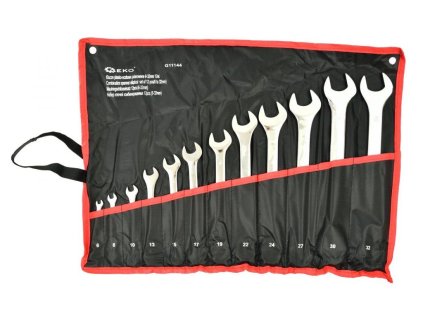 Klíče očkové-otevřené 12ks, 6-32mm, CrV, skládací obal GEKO