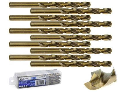 Kobaltový vrták do kovu HSS-Co, DIN 338, 10mm, 10ks GEKO