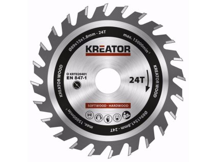 KRT020401 - Pilový kotouč na dřevo 89mm, 24T KREATOR