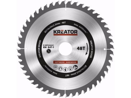KRT020421 - Pilový kotouč na dřevo 210mm, 48T KREATOR