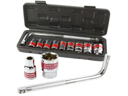 Nástrčné hlavice 10-24mm, 1/2", 9ks s L klíčem MAR-POL