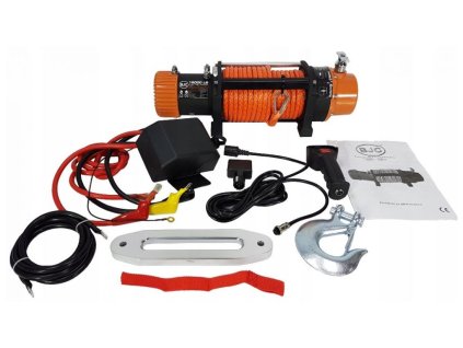 Elektrický lanový naviják 12 V 5440 kg s dálkovým ovládáním syntetické lano BJC