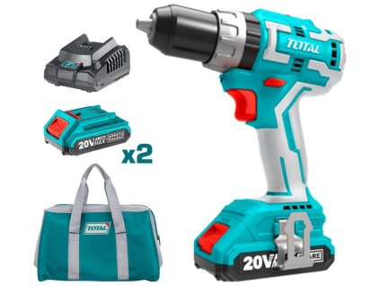 Aku vrtací šroubovák s příklepem, brushless, 2000mAh, industrial, TOTAL