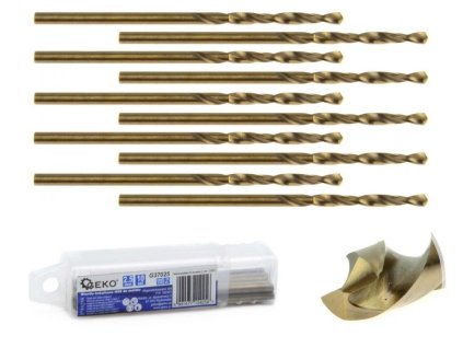Kobaltový vrták do kovu HSS-Co, DIN 338, 2,5mm, 10ks GEKO
