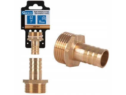 Hadičník mosazný 19mm s vnějším závitem 1" GEKO