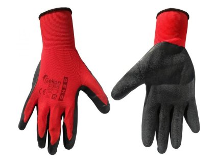 Pracovní rukavice velikost 10", červeno-černé GEKO