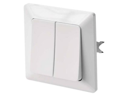Přepínač dvojitý, střídavý, bílý