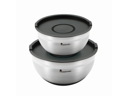 MASTERPRO Sada misek s víkem FOODIES 2 ks nerez BGMP-1553