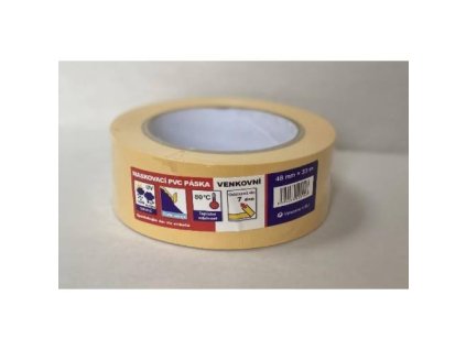 Páska maskovací UV odolná, 50 mm x 33 m, vroubkovaná, žlutá