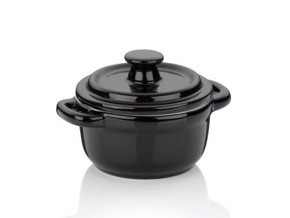 KELA Zapékací miska pekáček s poklicí MALIN 10 x 8 cm černá KL-11937