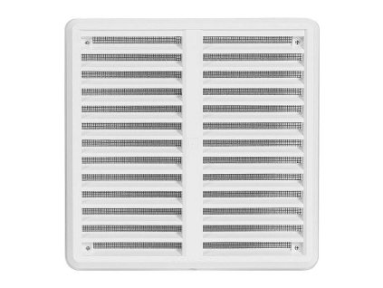 Větrací mřížka se síťovinou - krytka stavitelná 175x175 bílá