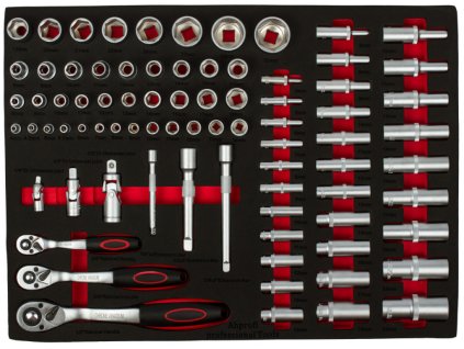 Gola sada v pěnové výplni do dílenského vozíku, 80 dílů - H17039EW1