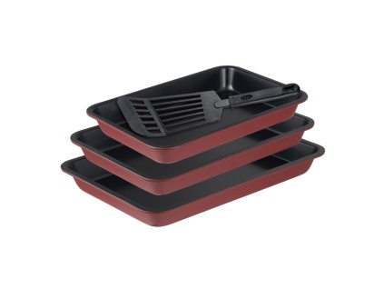 BERGNER Pekáč s nepřilnavým povrchem a naběračkou MAROON sada 3 ks BG-37248-RD