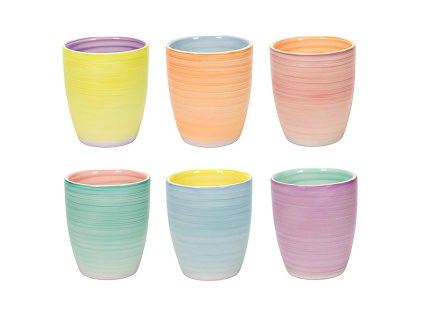 HIT Hrnky na kávu cappuccino sada 6 ks 350 ml PASTEL HT-24326207