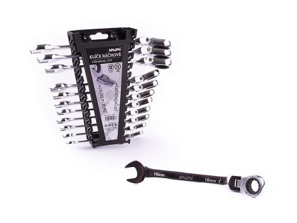 Klíče ráčnové s kloubem 8-19mm, sada 12ks