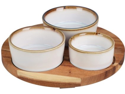 EXCELLENT Servírovací misky s kulatým podnosem sada 4 ks KO-278000750