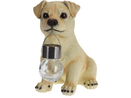 HOMESTYLING Zahradní dekorace pes se solární lampou Labrador 24 cm KO-795201190labr