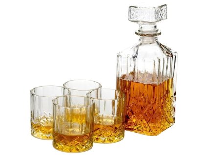 EXCELLENT Whiskey set karafa + sklenice sada 5 ks křišťálové sklo, 0,9L KO-CD1003190