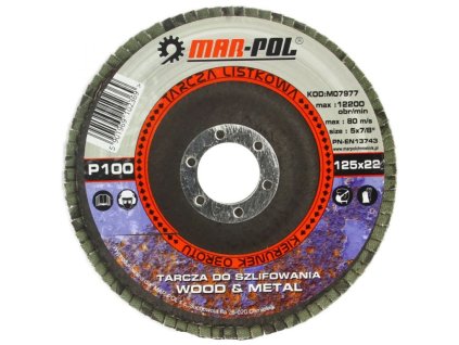 Kotouč brusný lamelový, 125mm, P100 MAR-POL