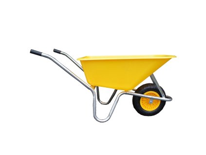Kolečko zahradní PVC korba 100l, žluté