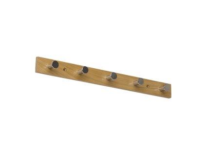 Věšák 5 háčků chrom/dřevo  WUF3 VELANO