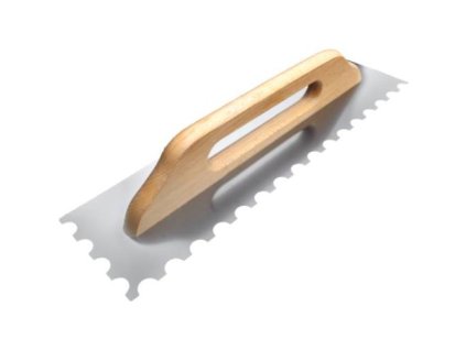 Hladítko nerez půlkulatý zub, 480 mm, dřevěná rukojeť