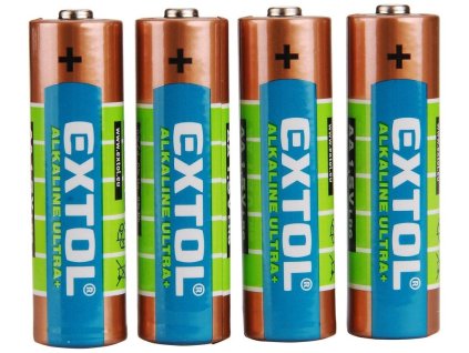 Baterie alkalické EXTOL ENERGY ULTRA +, 4ks, 1,5V AA (LR6), EXTOL ENERGY