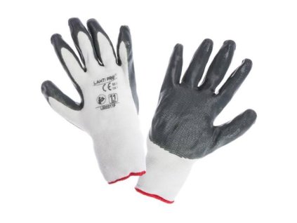 Rukavice NITRIL, šedo-bílá, vel. 10, LAHTI PRO