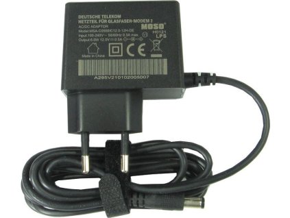 Napáječ, síťový adaptér MOSO, 12V/0,5A, koncovka 5,5x2,1mm