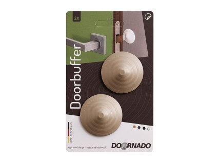 Zarážka dveří na kliku samolepicí DOORBUFFER, 45mm, plastová, béžová, 2ks