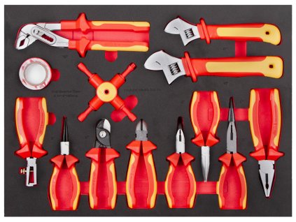 Sada VDE kleští a řezaček kabelů v pěnové výplni, 13 ks - AH2405