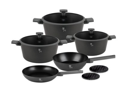 BERLINGERHAUS Sada nádobí s titanovým povrchem 10 ks Antracit Collection BH-8140