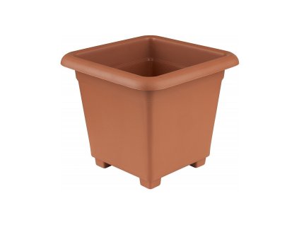 Hranatý květináč Quattro 20x20cm terakota, matt