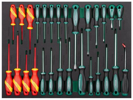 Šroubováky a VDE šroubováky v pěnové výplni, 28 ks - AH2347