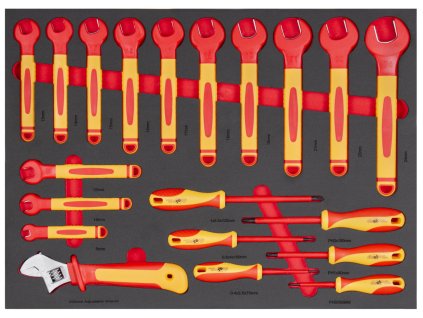 Sada VDE šroubováků a klíčů v pěnové výplni, 20 ks - AH2402