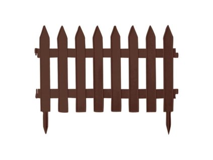 Zahradní plastový plot 3,2 m, výška 35 cm - GARDEN CLASSIC (Barva: Hnědá)