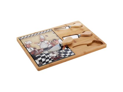 EXCELLENT Sada na krájení sýrů s prkénkem sada 4 ks KO-280000060