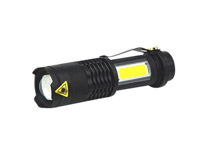 Svítilna Flashlight NX1040 3W, 70+65lm s bočním světlem, Zoom, 1xAA, krabice 12ks