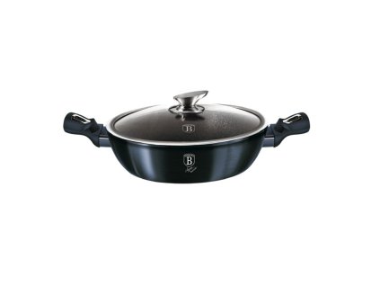 BERLINGERHAUS Pekáč kulatý s mramorovým povrchem a poklicí 28 cm Aquamarine Metallic Line BH-1877