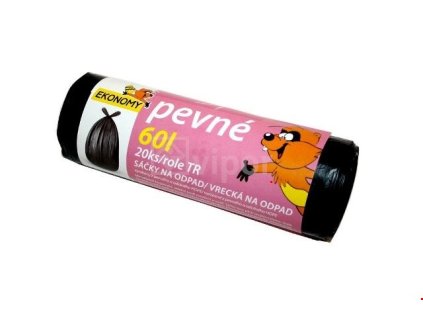 Pytle na odpad 60L/20ks, 60x70cm, 10µm, černá