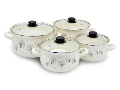 Sada hrnců smalt 8d  PAMPELIŠKA