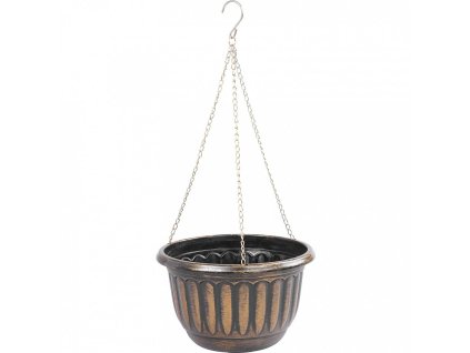 Květináč závěsný, zlatý, 24,5x15cm