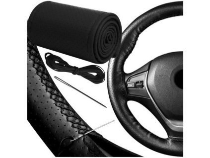 Protiskluzový kožený potah na volant 37-39 cm, černá, Xtrobb