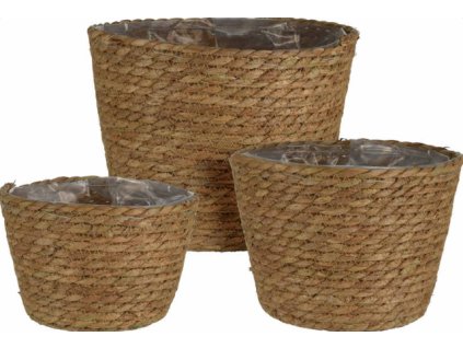 PROGARDEN Květináč pletený sada 3 ks PALMS 23 / 21 / 18 cm